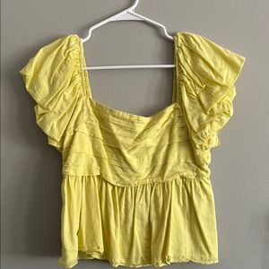 Yellow Ruffled Women's Top